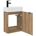 vidaXL Kúpeľňová skrinka s batériou Dub artisan 45,5 x 22,5 x 84 cm – Obrázok 4