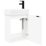 vidaXL Kúpeľňová skrinka s batériou Biela 45,5 x 22,5 x 84 cm – Obrázok 4