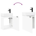 vidaXL Kúpeľňová skrinka s batériou Biela 45,5 x 22,5 x 84 cm – Obrázok 9