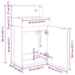 vidaXL Kúpeľňová skrinka s batériou Dub sonoma 45,5 x 22,5 x 84 cm – Obrázok 10