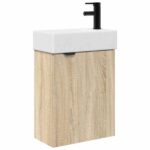 vidaXL Kúpeľňová skrinka s batériou Dub sonoma 45,5 x 22,5 x 84 cm – Obrázok 2