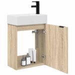 vidaXL Kúpeľňová skrinka s batériou Dub sonoma 45,5 x 22,5 x 84 cm – Obrázok 3