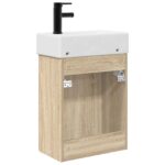 vidaXL Kúpeľňová skrinka s batériou Dub sonoma 45,5 x 22,5 x 84 cm – Obrázok 7