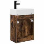 vidaXL Kúpeľňová skrinka s batériou Dymový dub 45,5 x 22,5 x 84 cm – Obrázok 7