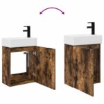 vidaXL Kúpeľňová skrinka s batériou Dymový dub 45,5 x 22,5 x 84 cm – Obrázok 9