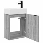 vidaXL Kúpeľňová skrinka s batériou Sivý Sonoma 45,5 x 22,5 x 84 cm – Obrázok 4