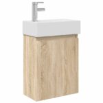 vidaXL Kúpeľňová skrinka s batériou Dub sonoma 45,5 x 22,5 x 84 cm – Obrázok 2