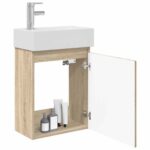 vidaXL Kúpeľňová skrinka s batériou Dub sonoma 45,5 x 22,5 x 84 cm – Obrázok 3