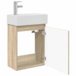 vidaXL Kúpeľňová skrinka s batériou Dub sonoma 45,5 x 22,5 x 84 cm – Obrázok 4