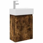 vidaXL Kúpeľňová skrinka s batériou Dymový dub 45,5 x 22,5 x 84 cm – Obrázok 2