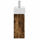 vidaXL Kúpeľňová skrinka s batériou Dymový dub 45,5 x 22,5 x 84 cm – Obrázok 6