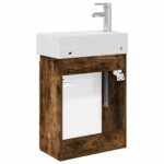 vidaXL Kúpeľňová skrinka s batériou Dymový dub 45,5 x 22,5 x 84 cm – Obrázok 7