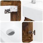 vidaXL Kúpeľňová skrinka s batériou Dymový dub 45,5 x 22,5 x 84 cm – Obrázok 8