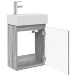 vidaXL Kúpeľňová skrinka s batériou Sivý Sonoma 45,5 x 22,5 x 84 cm – Obrázok 4