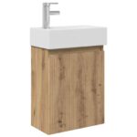 vidaXL Kúpeľňová skrinka s batériou Dub artisan 45,5 x 22,5 x 84 cm – Obrázok 2