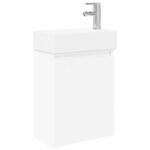 vidaXL Kúpeľňová skrinka s batériou Biela 45,5 x 22,5 x 84 cm – Obrázok 2