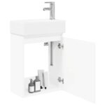 vidaXL Kúpeľňová skrinka s batériou Biela 45,5 x 22,5 x 84 cm – Obrázok 3