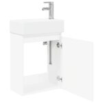 vidaXL Kúpeľňová skrinka s batériou Biela 45,5 x 22,5 x 84 cm – Obrázok 4