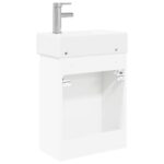 vidaXL Kúpeľňová skrinka s batériou Biela 45,5 x 22,5 x 84 cm – Obrázok 7