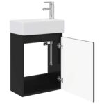 vidaXL Kúpeľňová skrinka s batériou Čierna 45,5 x 22,5 x 84 cm – Obrázok 4