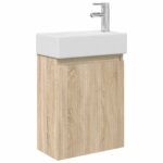 vidaXL Kúpeľňová skrinka s batériou Dub sonoma 45,5 x 22,5 x 84 cm – Obrázok 2