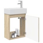 vidaXL Kúpeľňová skrinka s batériou Dub sonoma 45,5 x 22,5 x 84 cm – Obrázok 3