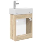 vidaXL Kúpeľňová skrinka s batériou Dub sonoma 45,5 x 22,5 x 84 cm – Obrázok 7