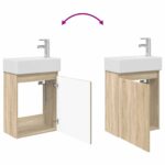 vidaXL Kúpeľňová skrinka s batériou Dub sonoma 45,5 x 22,5 x 84 cm – Obrázok 9