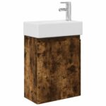 vidaXL Kúpeľňová skrinka s batériou Dymový dub 45,5 x 22,5 x 84 cm – Obrázok 2