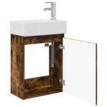 vidaXL Kúpeľňová skrinka s batériou Dymový dub 45,5 x 22,5 x 84 cm – Obrázok 4