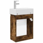 vidaXL Kúpeľňová skrinka s batériou Dymový dub 45,5 x 22,5 x 84 cm – Obrázok 7