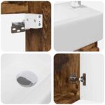 vidaXL Kúpeľňová skrinka s batériou Dymový dub 45,5 x 22,5 x 84 cm – Obrázok 8
