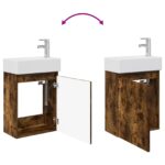 vidaXL Kúpeľňová skrinka s batériou Dymový dub 45,5 x 22,5 x 84 cm – Obrázok 9