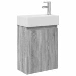 vidaXL Kúpeľňová skrinka s batériou Sivý Sonoma 45,5 x 22,5 x 84 cm – Obrázok 2