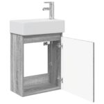 vidaXL Kúpeľňová skrinka s batériou Sivý Sonoma 45,5 x 22,5 x 84 cm – Obrázok 4