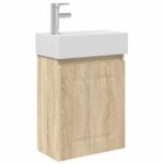 vidaXL Kúpeľňová skrinka s batériou Dub sonoma 45,5 x 22,5 x 84 cm – Obrázok 2