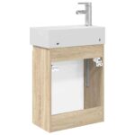 vidaXL Kúpeľňová skrinka s batériou Dub sonoma 45,5 x 22,5 x 84 cm – Obrázok 7