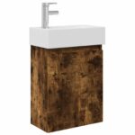 vidaXL Kúpeľňová skrinka s batériou Dymový dub 45,5 x 22,5 x 84 cm – Obrázok 2