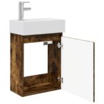 vidaXL Kúpeľňová skrinka s batériou Dymový dub 45,5 x 22,5 x 84 cm – Obrázok 4