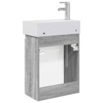 vidaXL Kúpeľňová skrinka s batériou Sivý Sonoma 45,5 x 22,5 x 84 cm – Obrázok 7