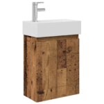 vidaXL Kúpeľňová skrinka s batériou Staré drevo 45,5 x 22,5 x 84 cm – Obrázok 2