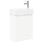 vidaXL Kúpeľňová skrinka s batériou Biela 45,5 x 22,5 x 84 cm – Obrázok 2
