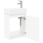 vidaXL Kúpeľňová skrinka s batériou Biela 45,5 x 22,5 x 84 cm – Obrázok 4