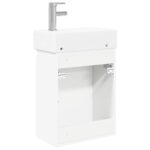 vidaXL Kúpeľňová skrinka s batériou Biela 45,5 x 22,5 x 84 cm – Obrázok 7