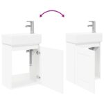 vidaXL Kúpeľňová skrinka s batériou Biela 45,5 x 22,5 x 84 cm – Obrázok 9