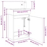 vidaXL Kúpeľňová skrinka s batériou Čierna 45,5 x 22,5 x 84 cm – Obrázok 10