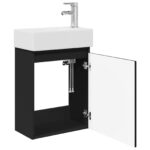 vidaXL Kúpeľňová skrinka s batériou Čierna 45,5 x 22,5 x 84 cm – Obrázok 4