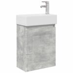 vidaXL Kúpeľňová skrinka s batériou Betónovo sivá 45,5 x 22,5 x 84 cm – Obrázok 2