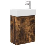 vidaXL Kúpeľňová skrinka s batériou Dymový dub 45,5 x 22,5 x 84 cm – Obrázok 2