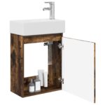 vidaXL Kúpeľňová skrinka s batériou Dymový dub 45,5 x 22,5 x 84 cm – Obrázok 3